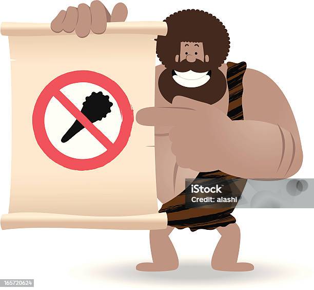 Ilustración de Ninguna Violencia Hombre Prehistórico Señalando Una Señal De Dedo Índice y más Vectores Libres de Derechos de Adulto