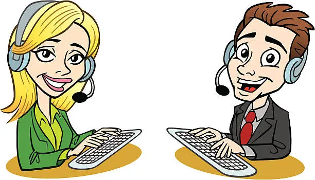 Vector illustration of Call Service People