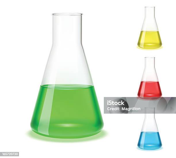 Flask Color Assorted Colored Laboratory Flasks Stock Illustration - Download Image ...
