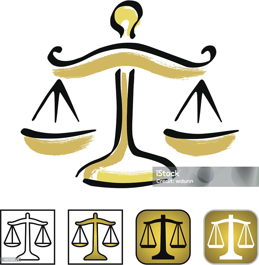 Balance de la Justice - clipart vectoriel de Dessin au trait libre de droits