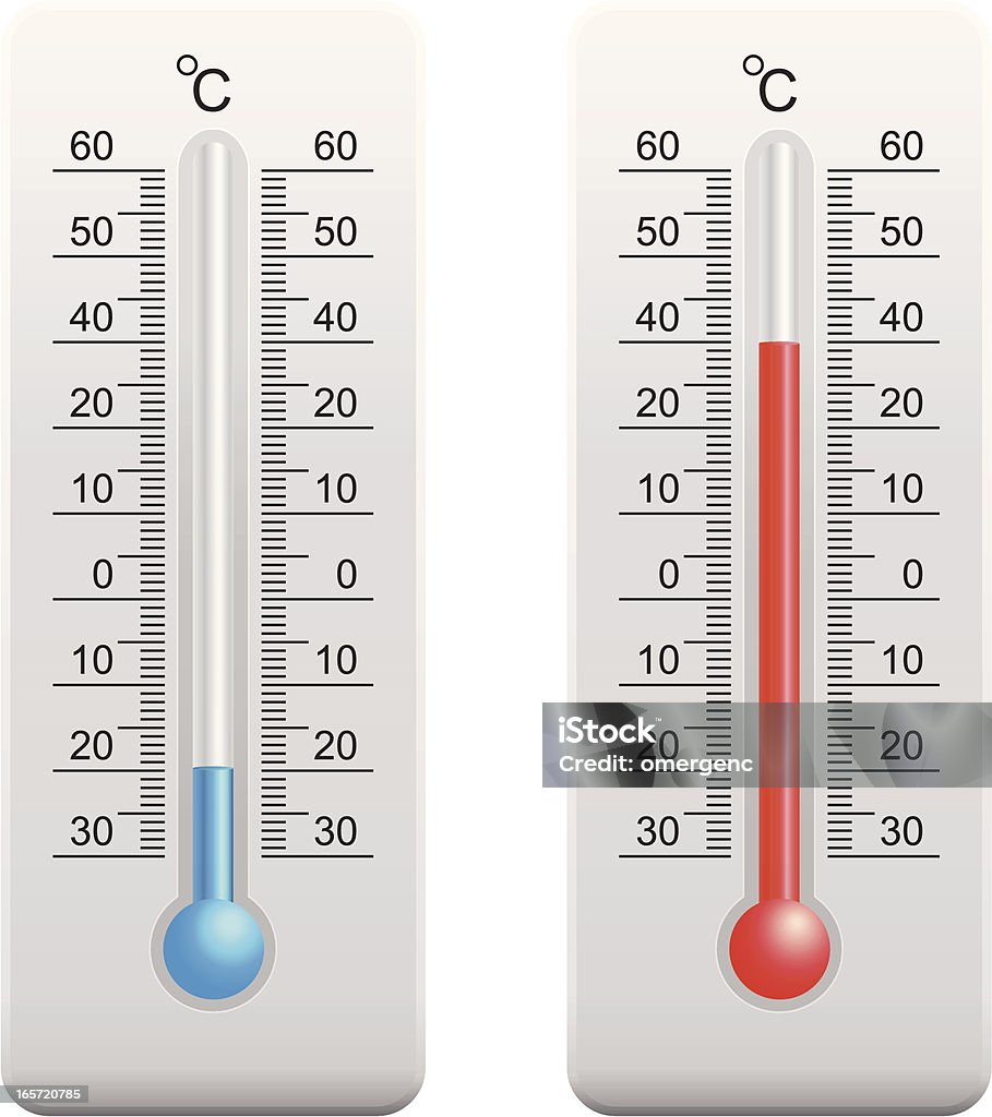 Thermomètres - clipart vectoriel de Bleu libre de droits