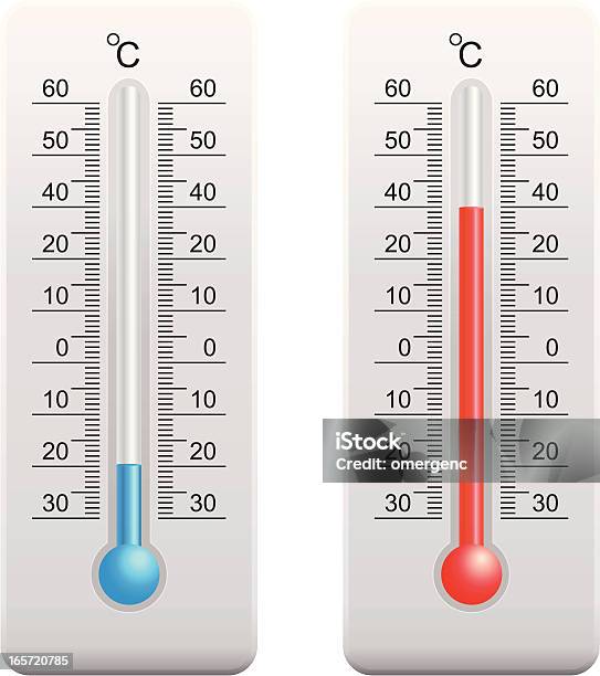 Thermomètres Vecteurs libres de droits et plus d'images vectorielles de Bleu - Bleu, Celsius, Illustration
