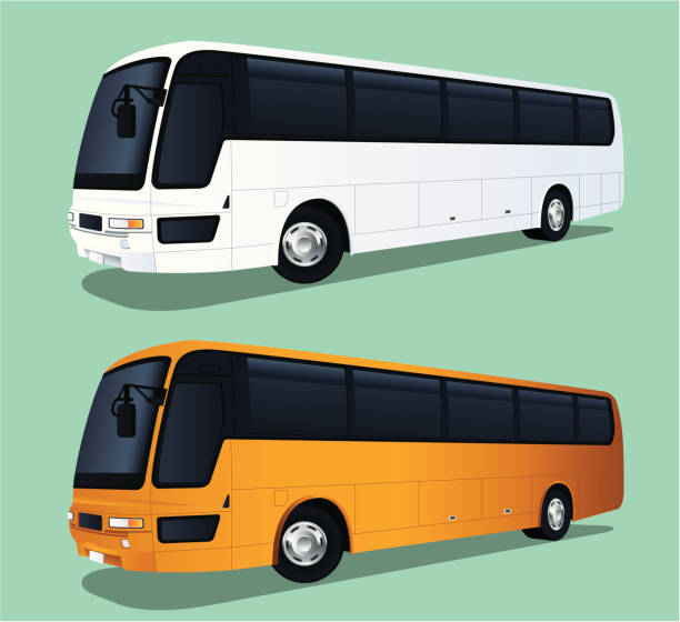 ilustraciones, imágenes clip art, dibujos animados e iconos de stock de viaje en autobús - coach bus illustrations