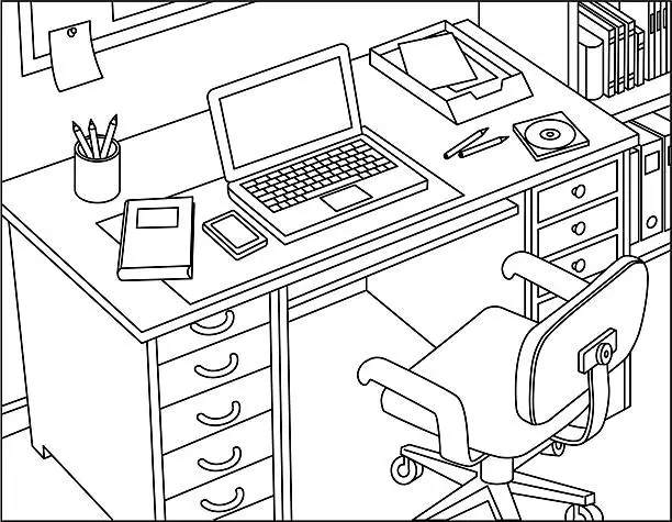 Vector illustration of Home Office
