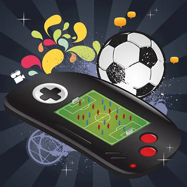 Vector illustration of Soccer video game