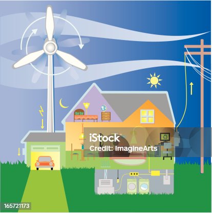 istock Wind turbine produces electric energy 165721173