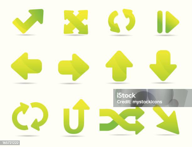 Icônes De Flèche Doux Vecteurs libres de droits et plus d'images vectorielles de Angle aigu - Angle aigu, Battre les cartes, Brillant