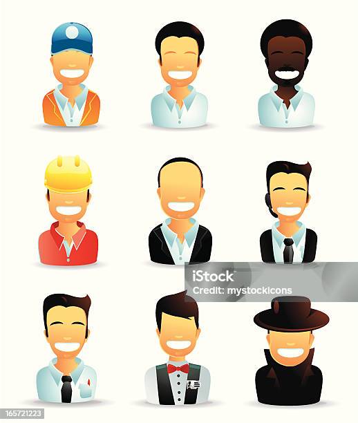 People Icons Stock Illustration - Download Image Now - Anthropomorphic Smiley Face, Avatar, Blue-collar Worker