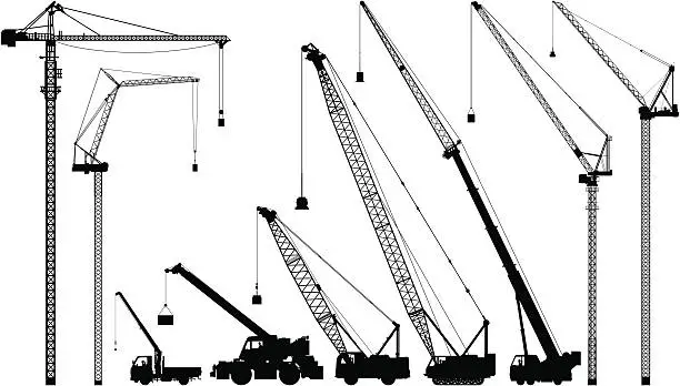 Vector illustration of Cranes