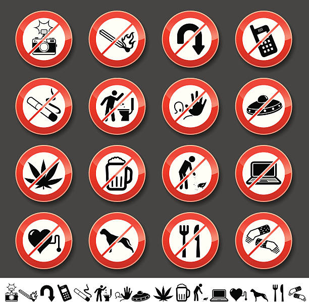 ilustrações de stock, clip art, desenhos animados e ícones de sinais de proibido - desperdício alimentar