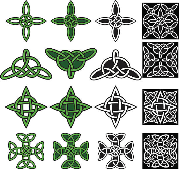 illustrations, cliparts, dessins animés et icônes de nœuds celtiques - celtic culture frame circle tied knot