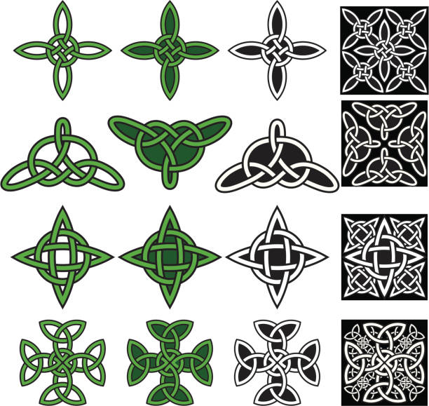 ilustrações, clipart, desenhos animados e ícones de celtic nós - celtic culture tattoo symbol geometry