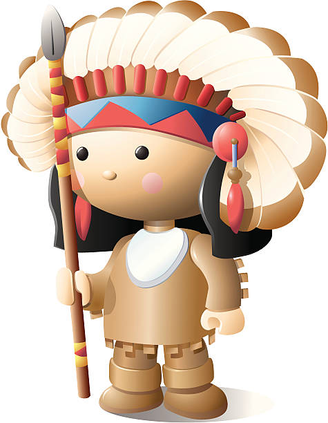 North American Indian A North American Indian in a toy version apache culture stock illustrations