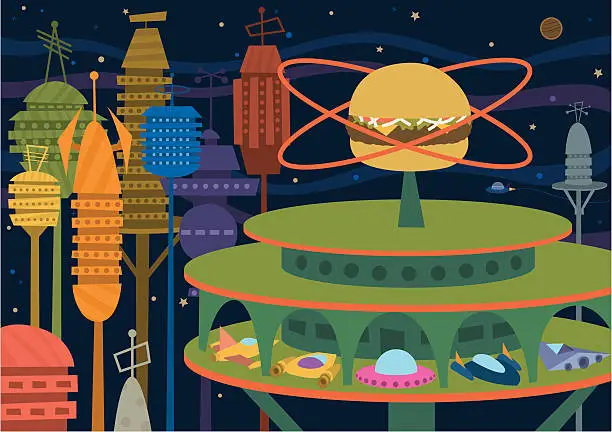 Vector illustration of Space Diner