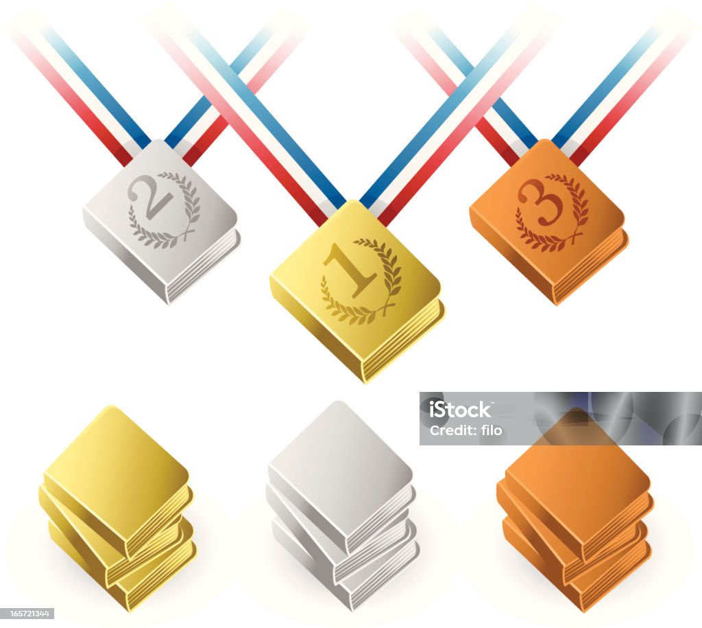 Book Awards Book and Literary award graphics. Bronze - Alloy stock vector