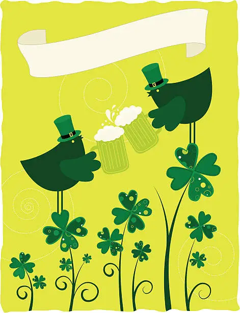 Vector illustration of Cheers to St. Patrick's Day