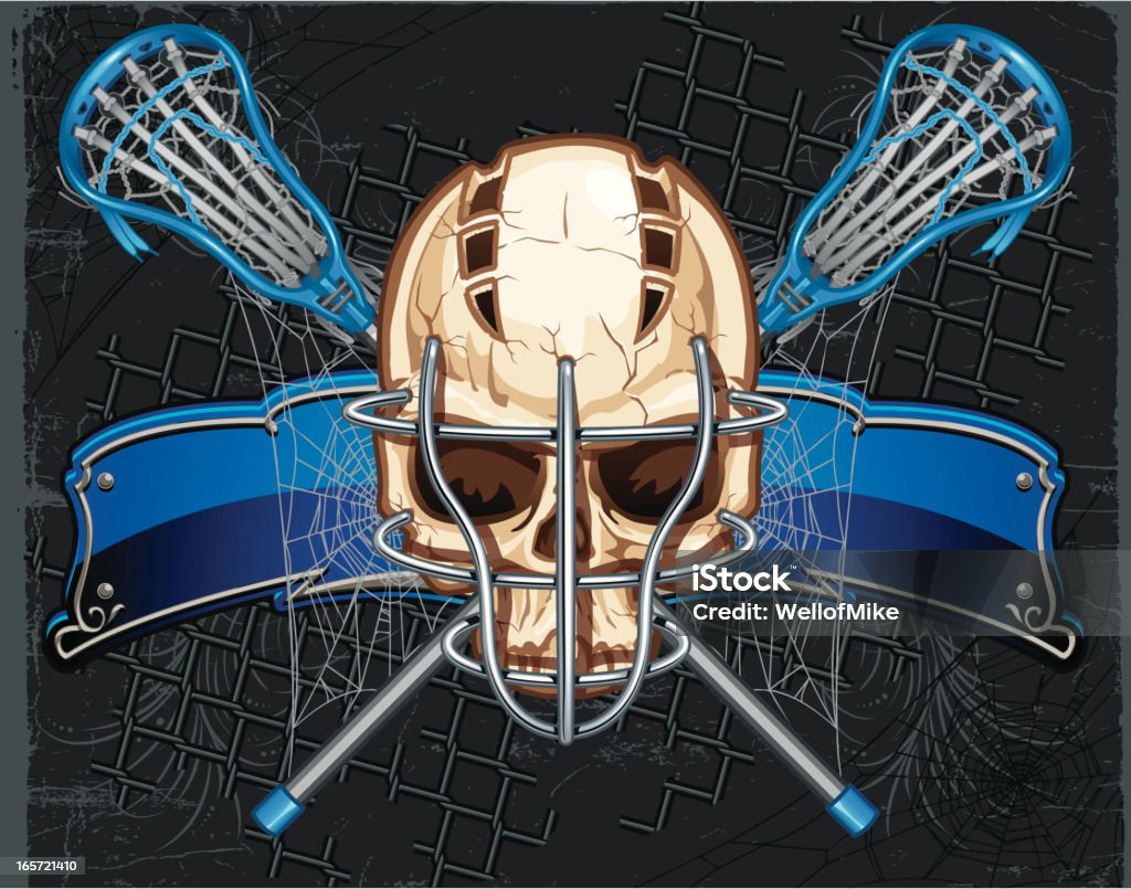 Czaszka Lacrosse - Grafika wektorowa royalty-free (Grafika wektorowa)