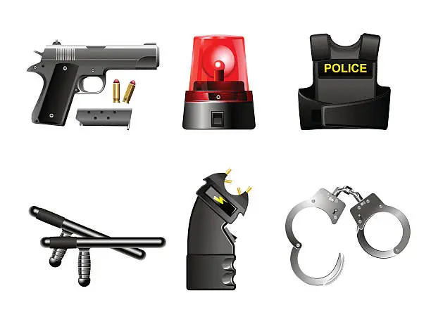 Vector illustration of law enforcement icons