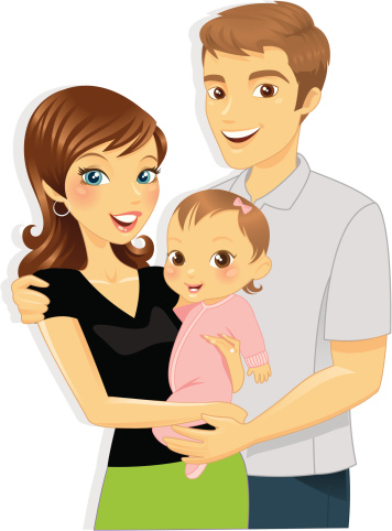 A Cartoon Image Of A Small Family Stock Illustration - Download Image Now -  12-17 Months, Adult, Baby - Human Age - iStock