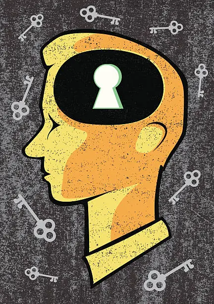 Vector illustration of unlocking the mind