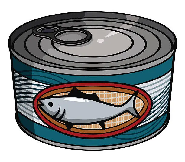 Vector illustration of canned tuna