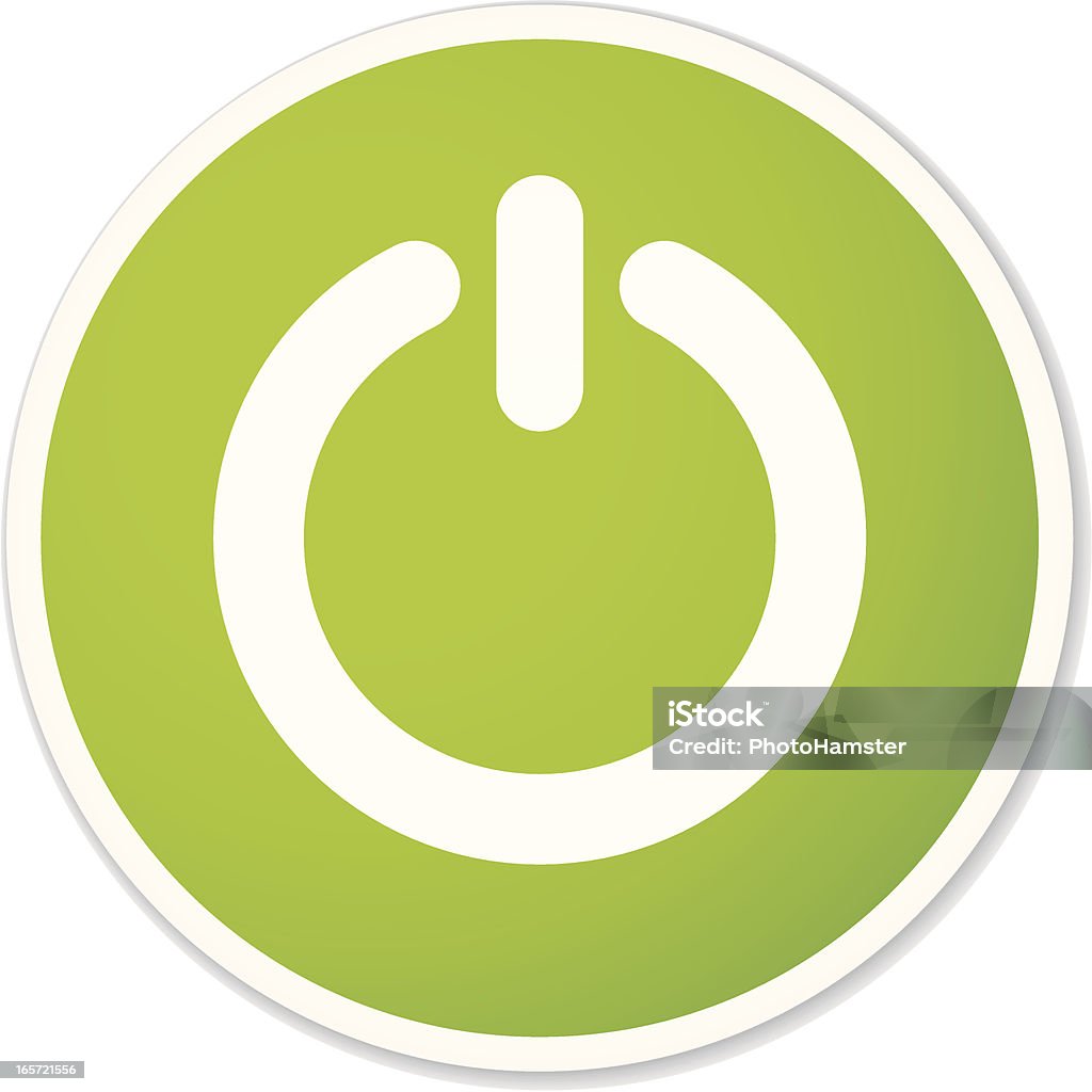 green Ein/Aus-Knopf - Lizenzfrei Bedienungsknopf Vektorgrafik