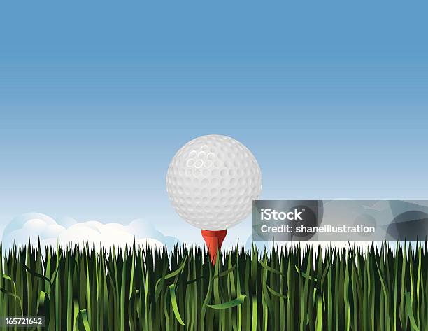 Balle De Golf Sur Tee En Herbe Vecteurs libres de droits et plus d'images vectorielles de Fond - Fond, Golf, Activité de loisirs