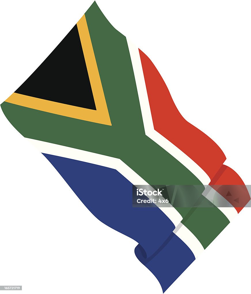 Close-up de uma bandeira da África do Sul - Royalty-free Bandeira arte vetorial
