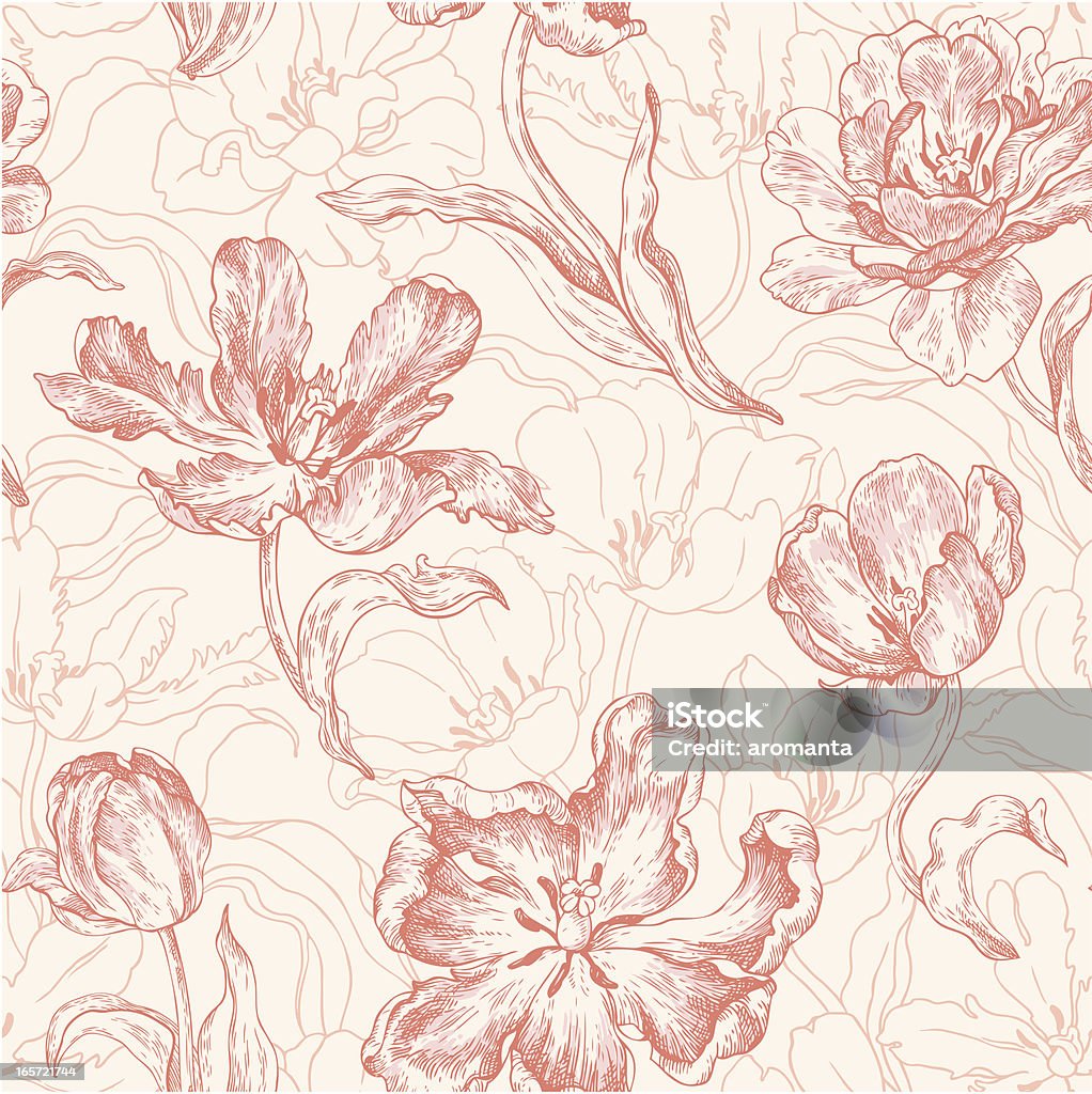 seamless pattern with tulips Wallpaper with tulips Flower stock vector