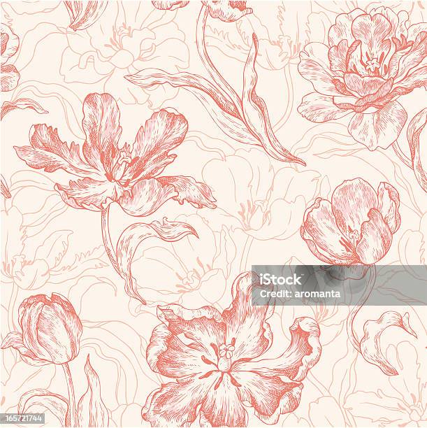 Seamless Pattern With Tulips Stock Illustration - Download Image Now - Flower, Floral Pattern, Pattern