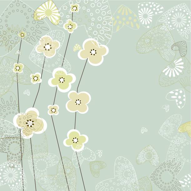 Floral background Floral background in vintage style. Copy space at the right side. get well soon stock illustrations