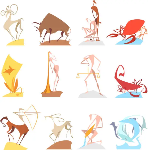 Vector illustration of Dynamic zodiac