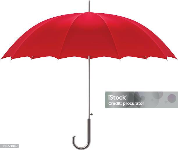 Rosso Ombrello - Immagini vettoriali stock e altre immagini di Acciaio - Acciaio, Aperto, Clip art
