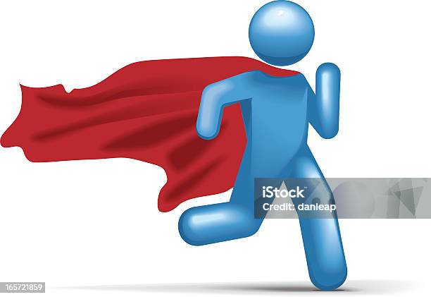 Superhero Saviour Stickman 20 Stock Illustration - Download Image Now - Blue, Business, Businessman