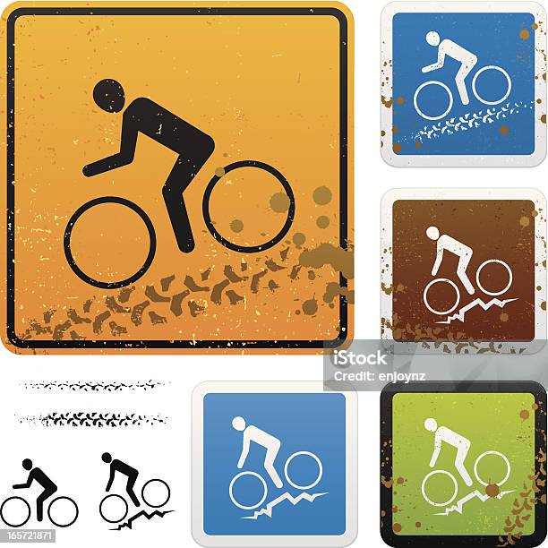 Горный Велоспорт Организма — стоковая векторная графика и другие изображения на тему Белый фон - Белый фон, Брызги, Векторная графика