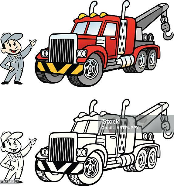 Cartoon Tow Truck Stock Illustration - Download Image Now - Cartoon, Commercial Land Vehicle, Cute