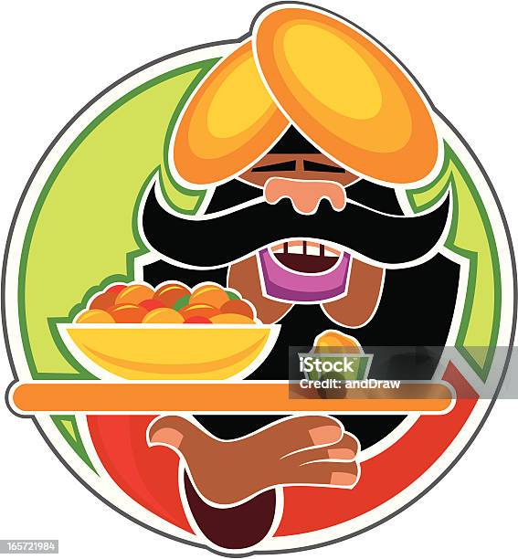 Ilustración de Chef Indio y más Vectores Libres de Derechos de Cultura hindú - Cultura hindú, India, Bigote
