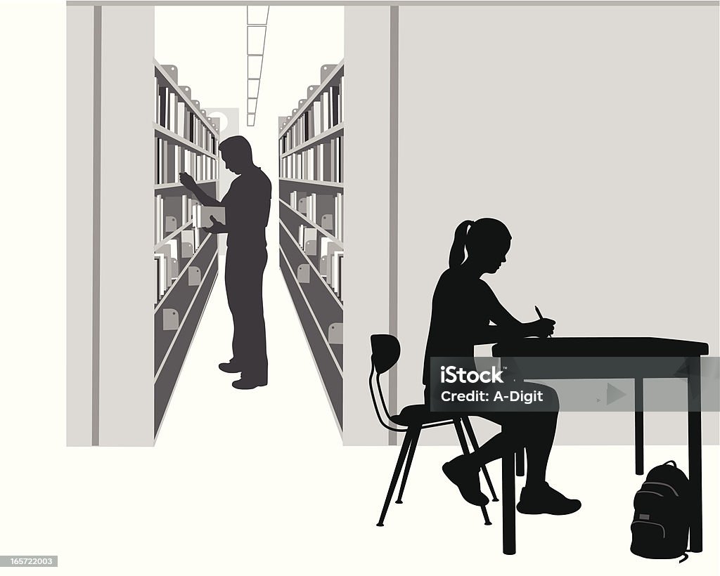 LibraryStudy - clipart vectoriel de Bureau - Ameublement libre de droits