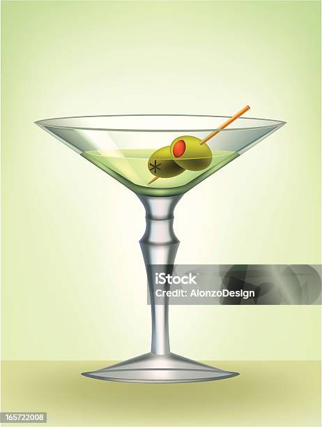 Martini Cocktail - Arte vetorial de stock e mais imagens de Azeitona - Azeitona, Bebida, Bebida Alcoólica