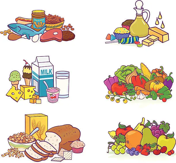 Vector illustration of Food Groups
