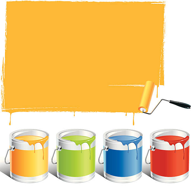 그림 - paintbrush paint paint can drop stock illustrations