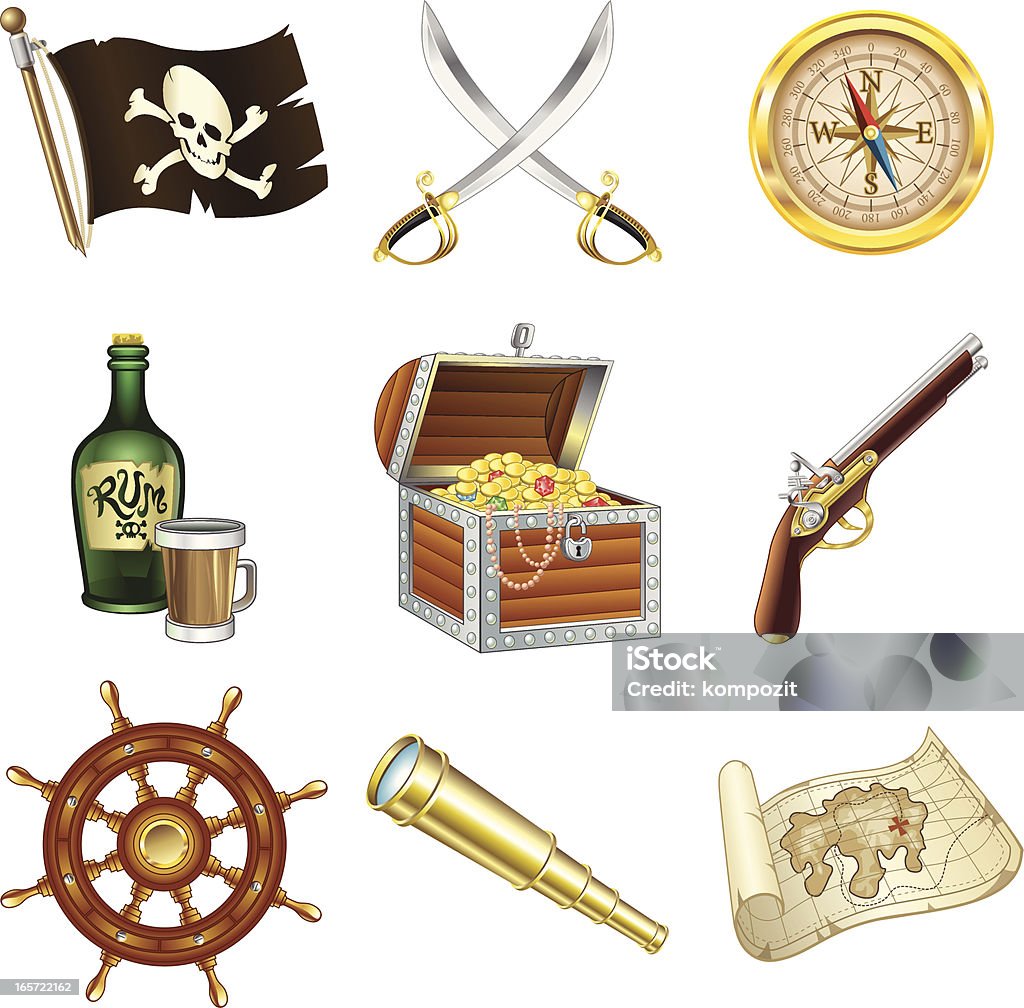 Icônes de pirate - clipart vectoriel de Pirate libre de droits