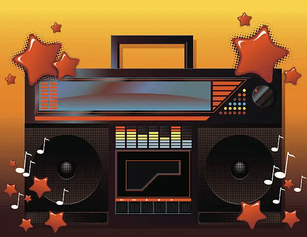 Vector illustration of Retro Audio Cassette Player