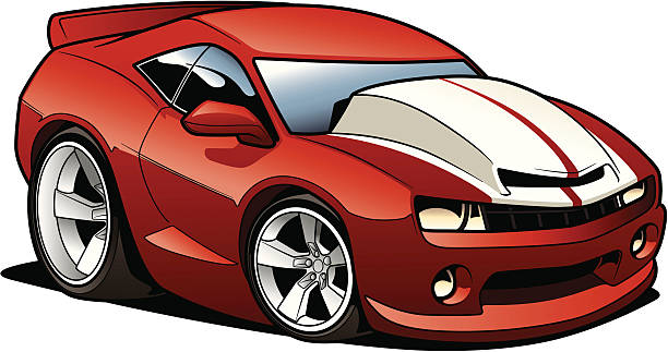 Cartoon Sports Car vector art illustration