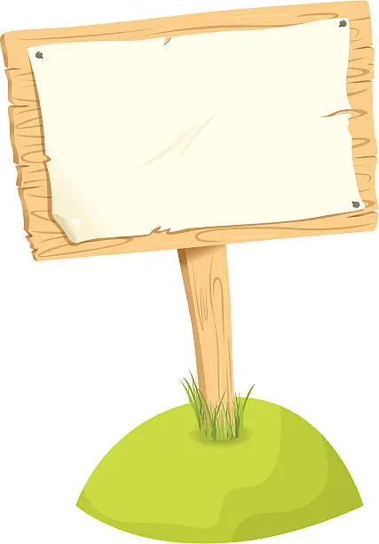 Vector illustration of Wooden Signboard