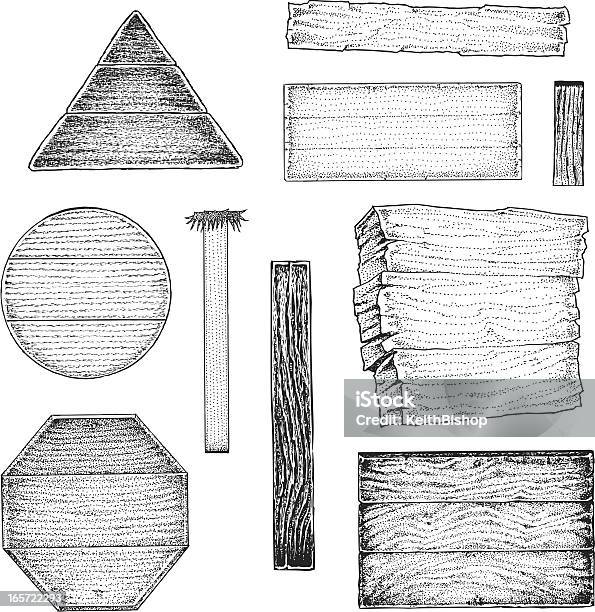 木製のサインポスト付き - 厚板のベクターアート素材や画像を多数ご用意 - 厚板, 木製, モノクロ