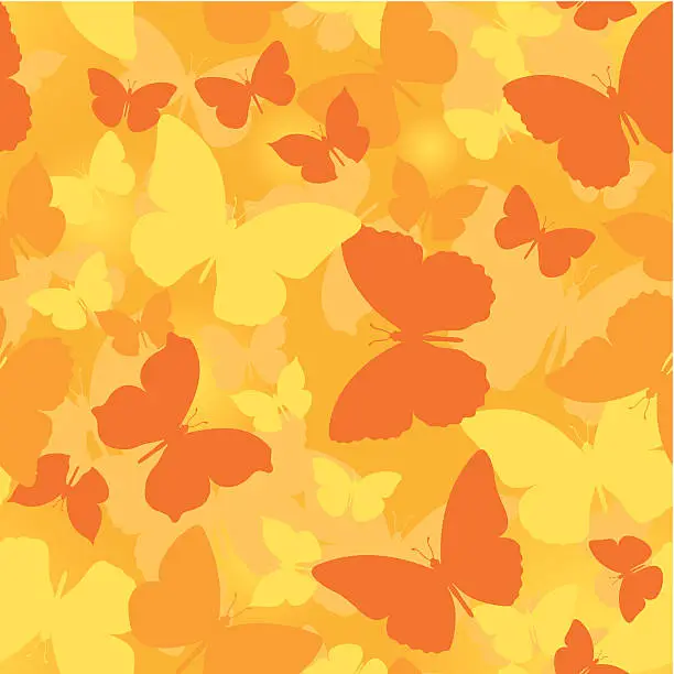 Vector illustration of Seamless butterflies pattern background