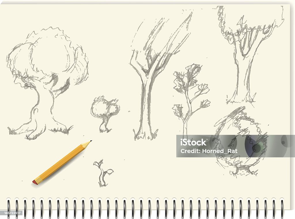 Croquis-arbres - clipart vectoriel de Arbre libre de droits