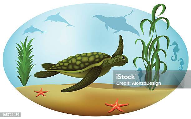 Turtle Stock Illustration - Download Image Now - Manta Ray, Dolphin, Sea Turtle