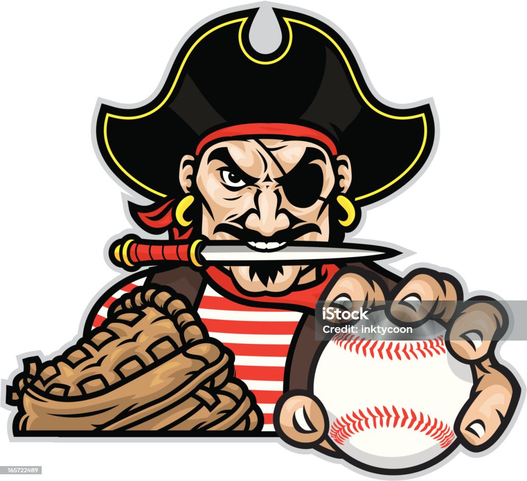 Mascote de pirata de Basebol - Royalty-free Basebol arte vetorial